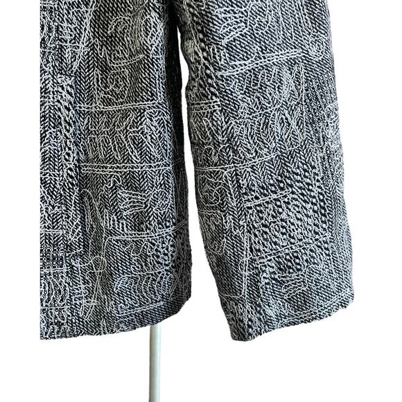 CHICO'S 3 | US XL Black White Metallic Shimmer Stitched Hali Blazer (J-276) - Picture 4 of 7